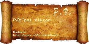 Pápai Viktor névjegykártya